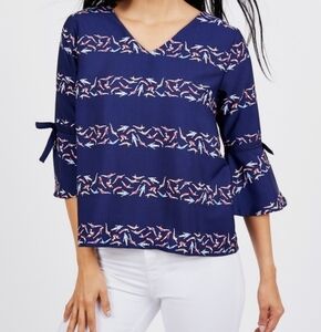 Yumi Swimmer Print Blouse